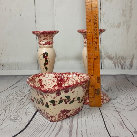 Heart Shaped Bowl And Candle Holder Set The Proper Place Winfield KS Spongewear - Picture 12 of 14